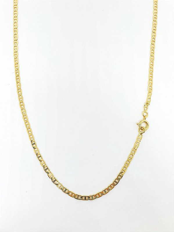Corrente Piastrini 2,5mm Fecho Tradicional Banhada A Ouro 18k COR034
