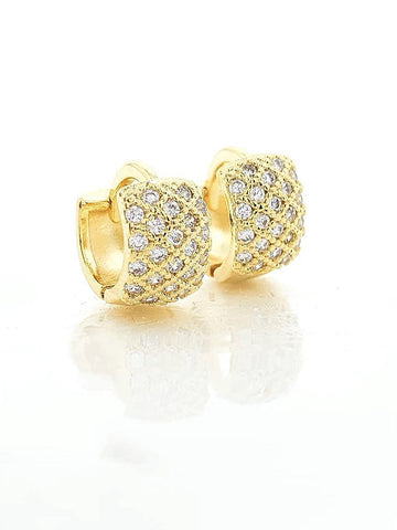 Brinco Masculino Par Argola Cravejada Com 32 Pedras M Banhada A Ouro 18k BRI143