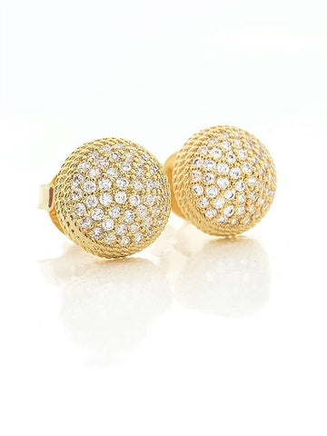 Brinco Masculino Par Redondo Cravejado G (10mm) Banhado A Ouro 18k BRI087