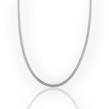 Corrente Grumet Dupla 3mm Fecho Tradicional Banhada a Ouro Branco COR066