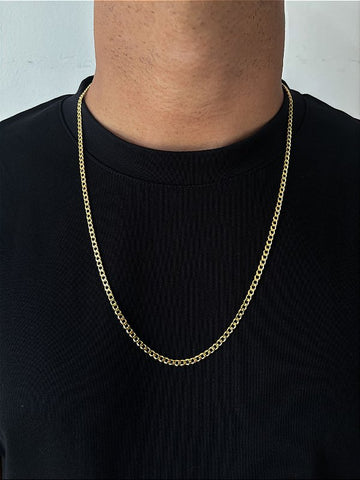 Corrente Grumet 4mm Fecho Tradicional Banhada A Ouro 18k COR089
