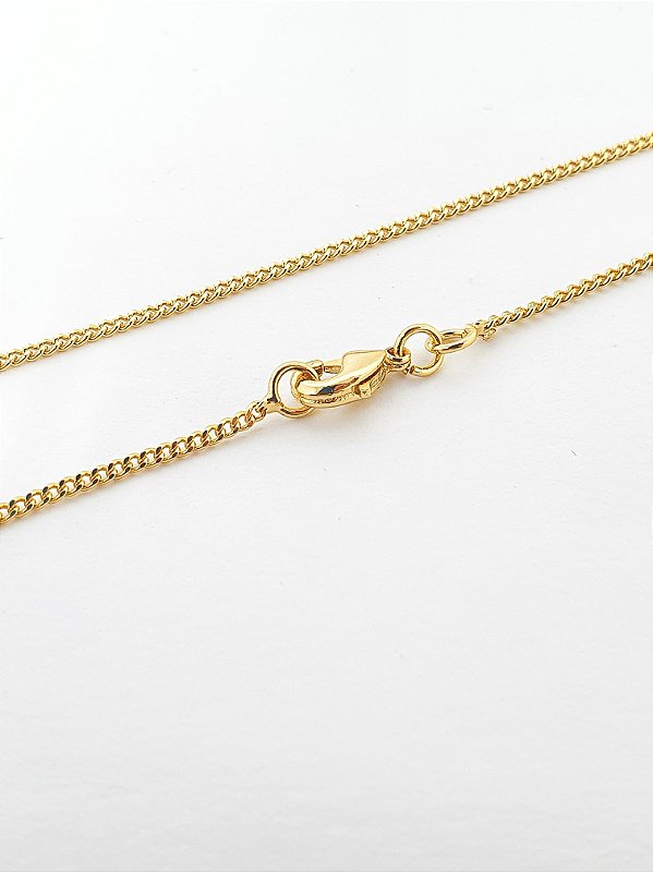 Corrente Grumet 1,4mm Fecho Tradicional Banhada A Ouro 18k COR017