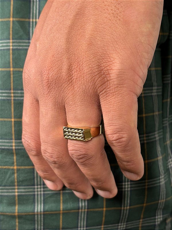 Anel Roma Banhado A Ouro 18K ANL014