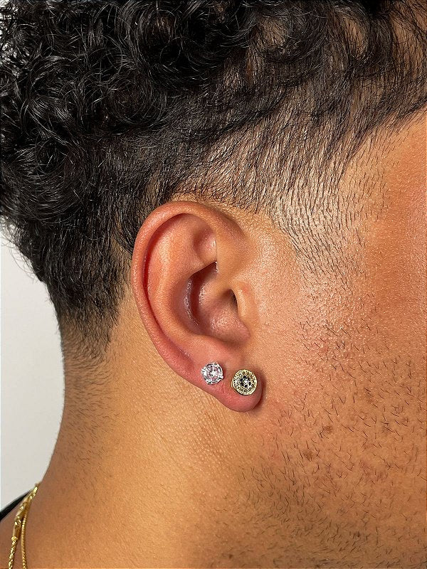 Kit Brinco Fílip Blue Banhado A Ouro 18K + Par De Brinco Pedra Zircônia Prata 925 BRI188-BRIP001