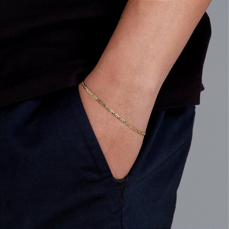 Pulseira Piastrini 2,5mm Fecho Tradicional Banhada A Ouro 18k PUL018