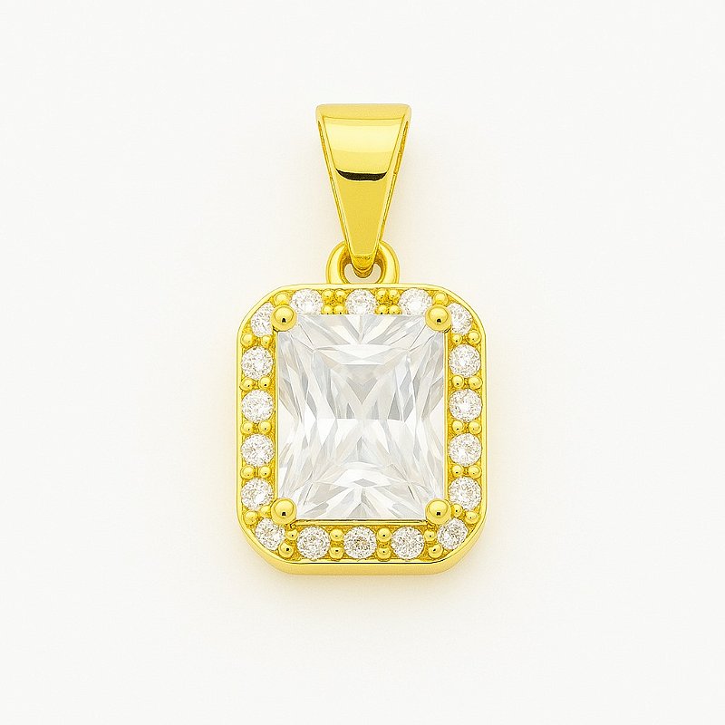 Pingente Prisma Banhado A Ouro 18K PIN129