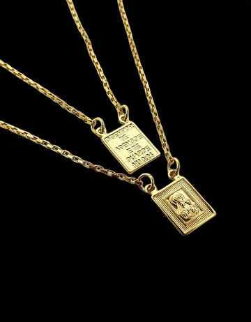 Escapúlario Corrente Elo Tijolinho Jesus Medalha 8X10mm Banhado a Ouro 18k ESC005
