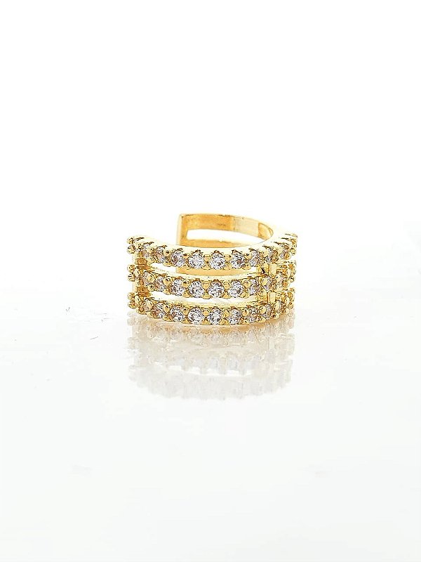 Piercing Fake Cravejado Banhado A Ouro 18k PIER004