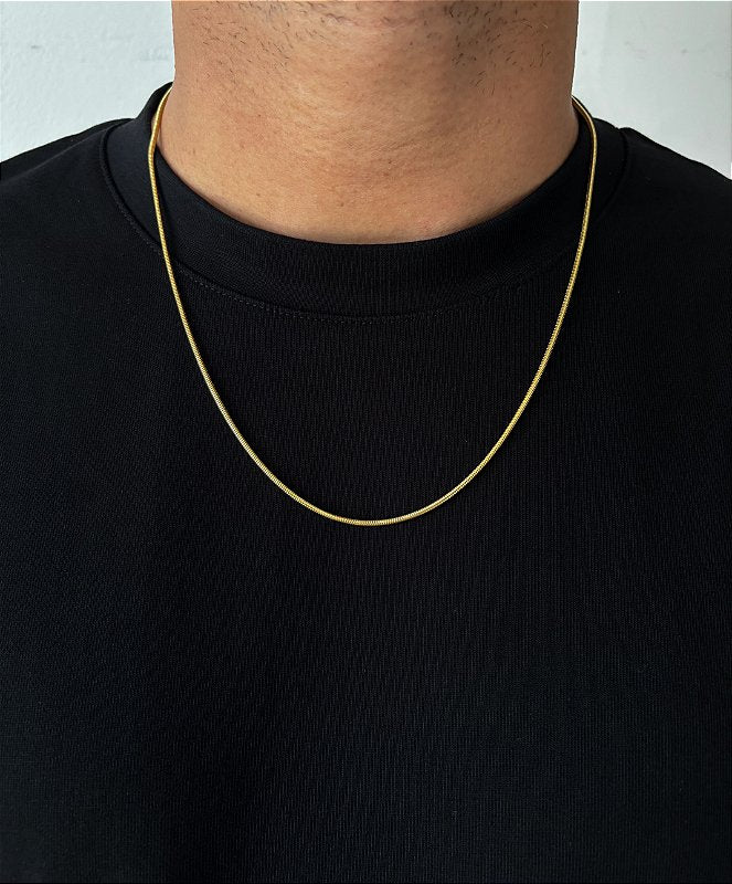 Corrente Rabo de Rato 2mm Fecho Tradicional Banhada A Ouro 18k COR077