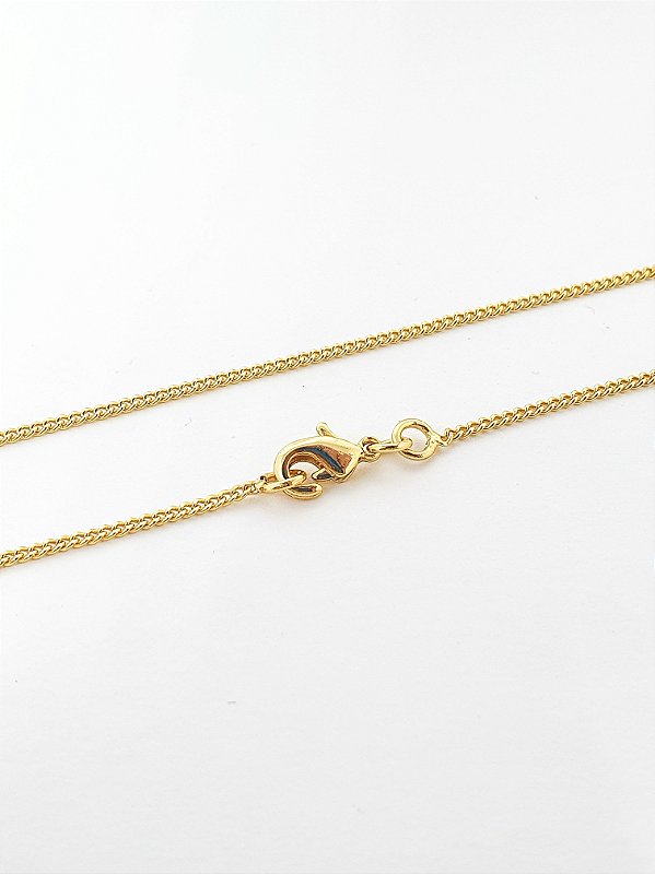 Corrente Grumet 1,4mm Fecho Tradicional Banhada A Ouro 18k COR012