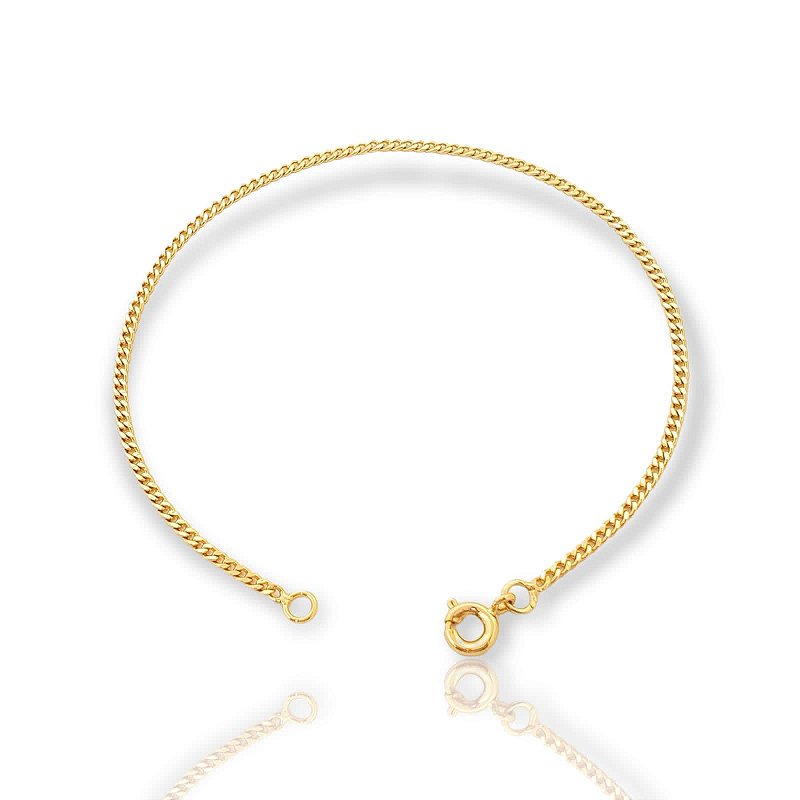 Pulseira Grumet 2mm Fecho Tradicional Banhada A Ouro 18K PUL012
