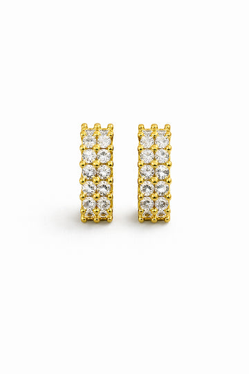 Brinco Fílip Argola Cravejada 12 pedras Banhado A Ouro 18k BRI214