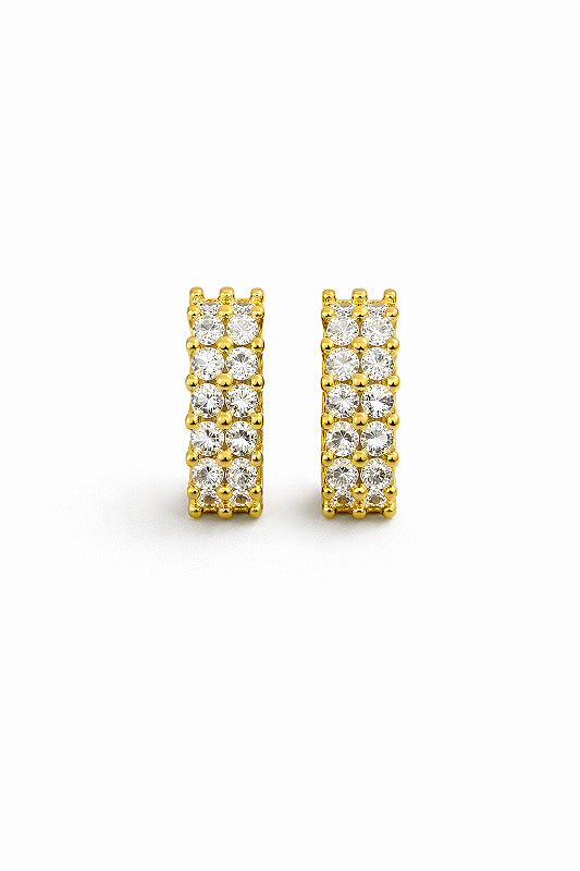 Brinco Fílip Argola Cravejada 12 pedras Banhado A Ouro 18k BRI214