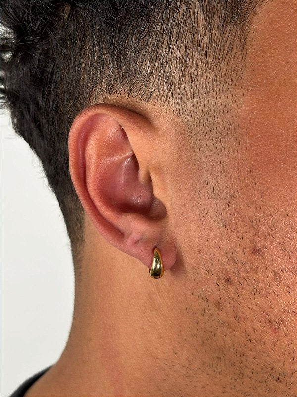 Brinco Argola Abaulada P Banhado a Ouro 18k BRI202