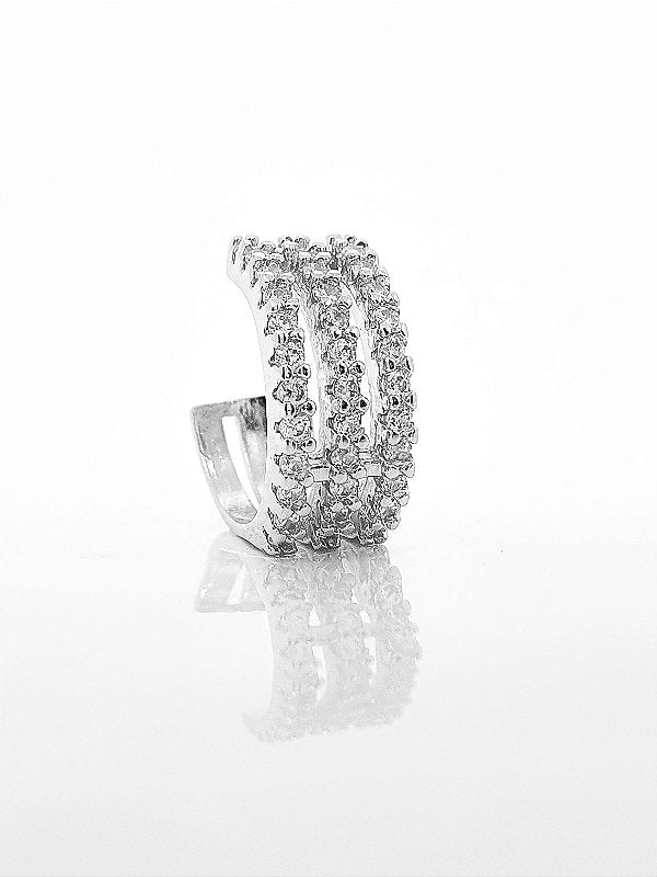 Piercing Fake Cravejado Banhado A Ouro Branco PIER001