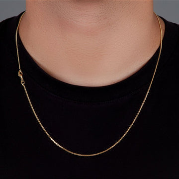 Corrente Grumet 1,4mm Fecho Tradicional Banhada A Ouro 18k COR012