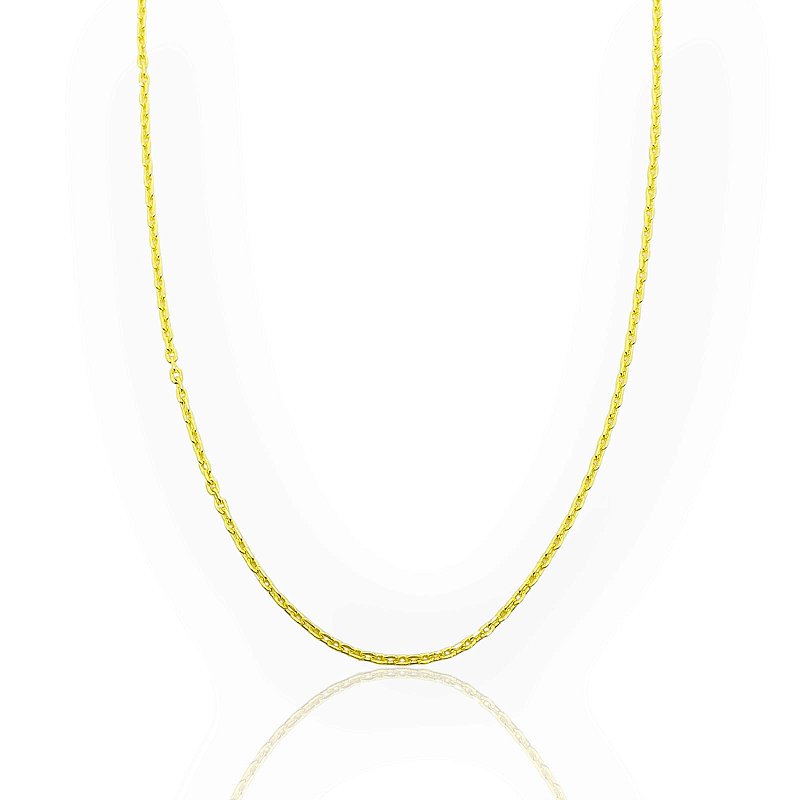 Corrente Elo Cadeado 2mm Fecho Tradicional Banhada a Ouro 18k COR056