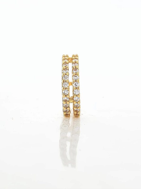 Piercing Fake Cravejado 2 fileiras Banhado A Ouro 18k PIER008