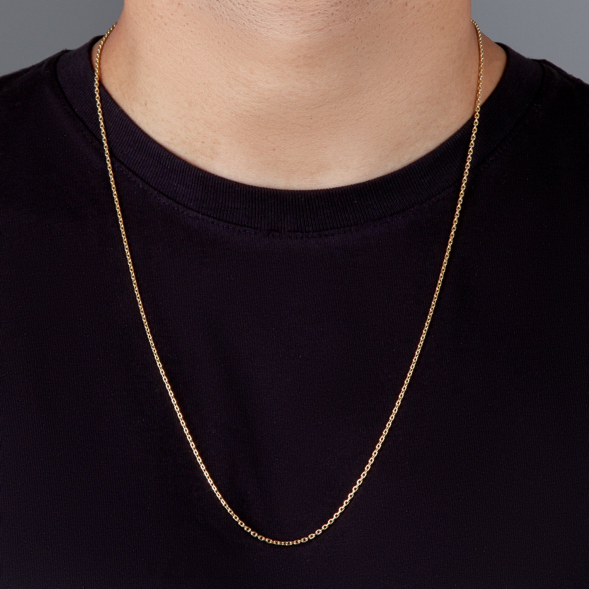 Corrente Elo Cadeado 70cm 2mm Fecho Tradicional Banhada A Ouro 18k COR011