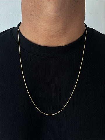 Corrente Rabo de Rato 1mm Fecho Tradicional Banhada A Ouro 18k COR086