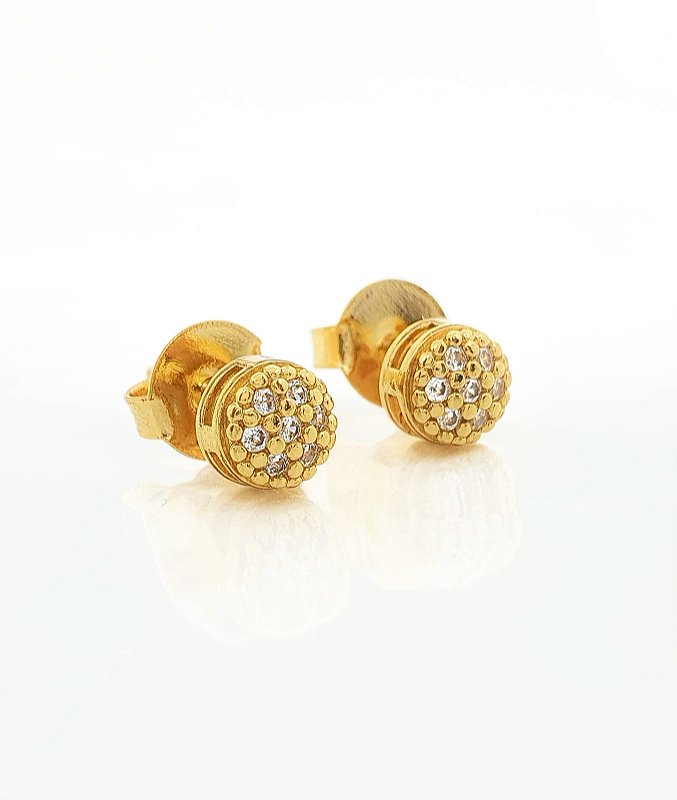 Brinco Masculino Par Chapado P Banhado A Ouro 18k BRI096