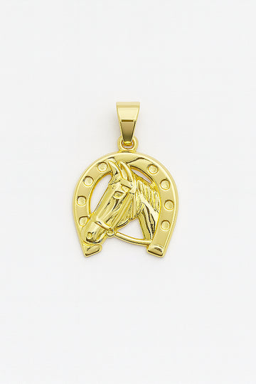 Pingente Cavalo Ferradura Banhado A Ouro 18k PIN136
