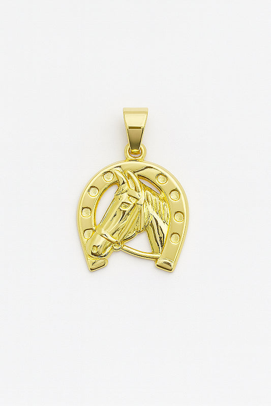 Pingente Cavalo Ferradura Banhado A Ouro 18k PIN136