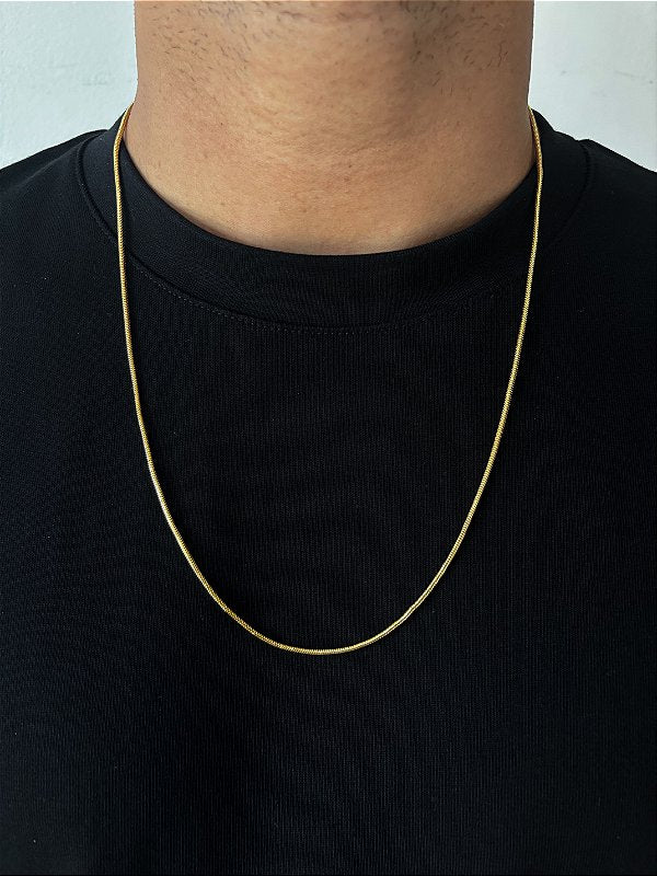 Corrente Rabo de Rato 2mm Fecho Tradicional Banhada A Ouro 18k COR087