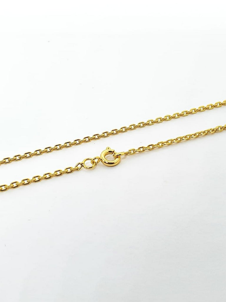 Corrente Elo Cadeado 70cm 2mm Fecho Tradicional Banhada A Ouro 18k COR011