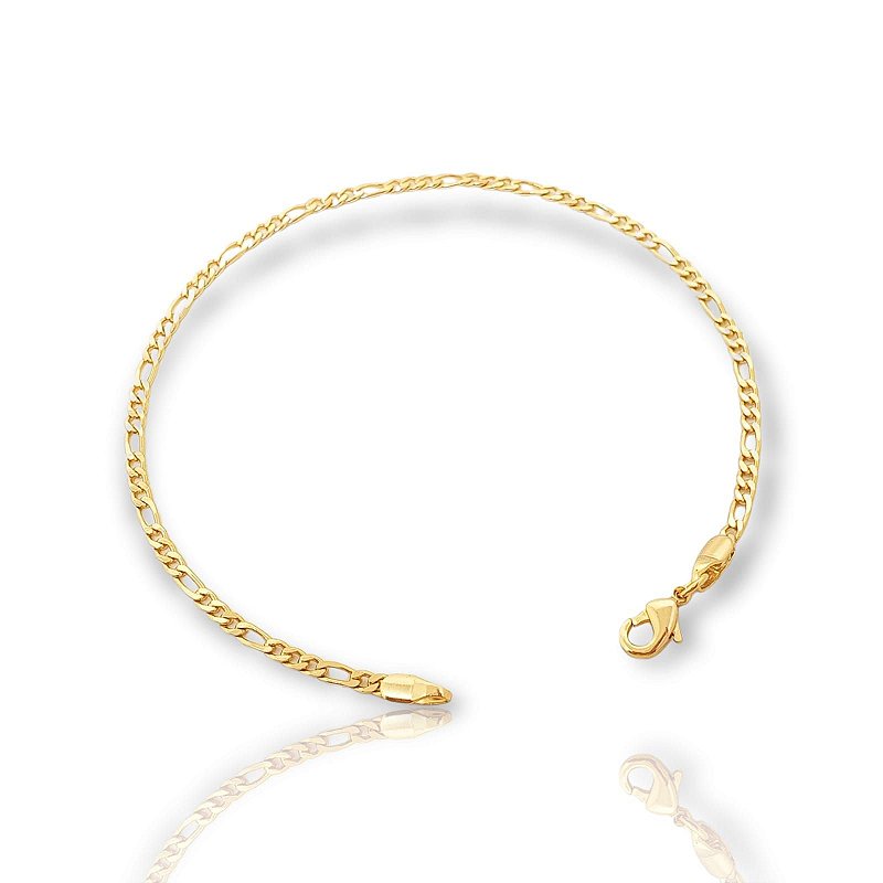 Pulseira 3 Por 1 2,5mm Fecho Tradicional Banhada A Ouro 18K PUL003