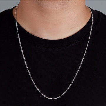 Corrente Grumet 2mm Fecho Tradicional Banhada A Ouro Branco COR015