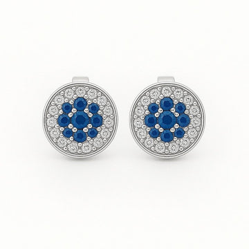 Brinco Fílip Blue Banhado A Ouro Branco BRI191