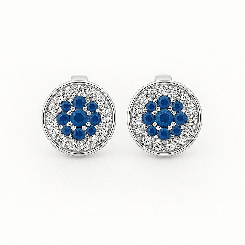 Brinco Fílip Blue Banhado A Ouro Branco BRI191