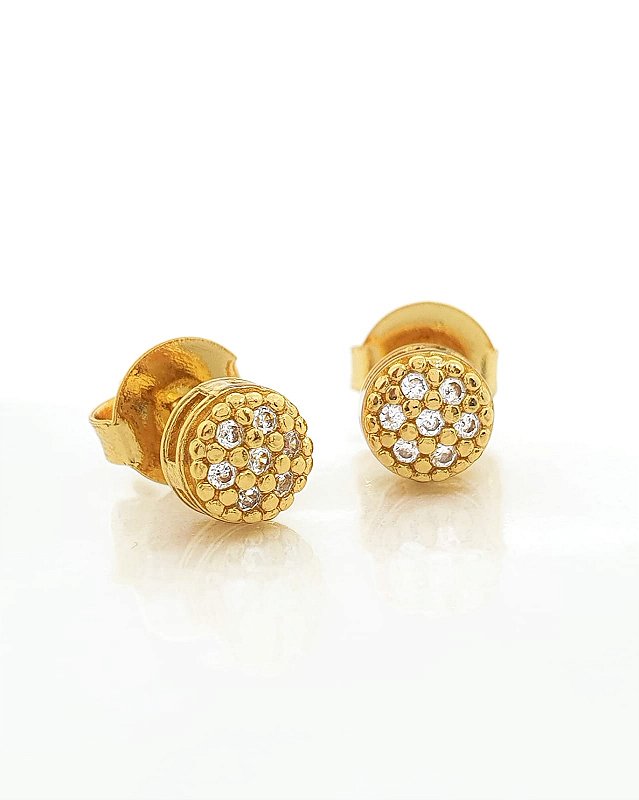 Brinco Masculino Par Chapado P Banhado A Ouro 18k BRI096