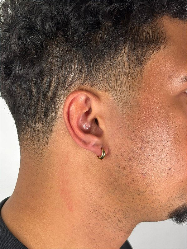 Brinco Argola Abaulada P Banhado a Ouro 18k BRI202