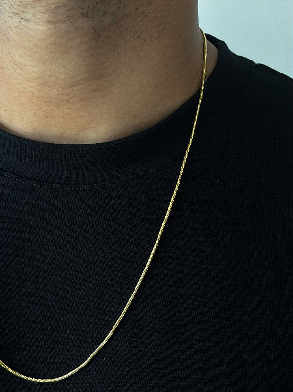 Corrente Rabo de Rato 2mm Fecho Tradicional Banhada A Ouro 18k COR087