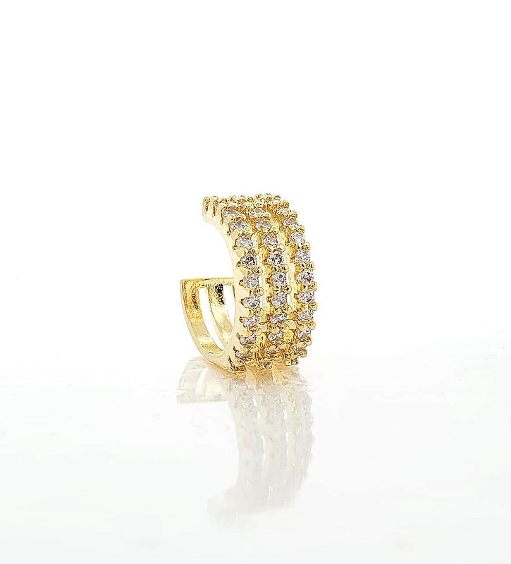Piercing Fake Cravejado Banhado A Ouro 18k PIER004