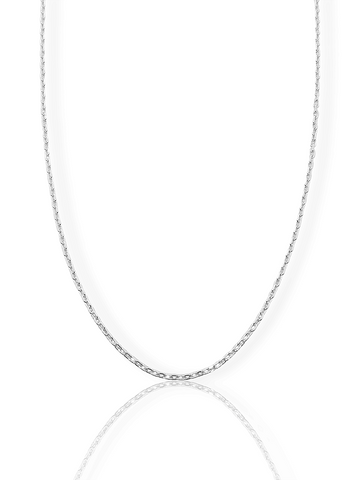 Corrente Elo Cadeado 2mm Fecho Tradicional Banhada a Ouro Branco COR062