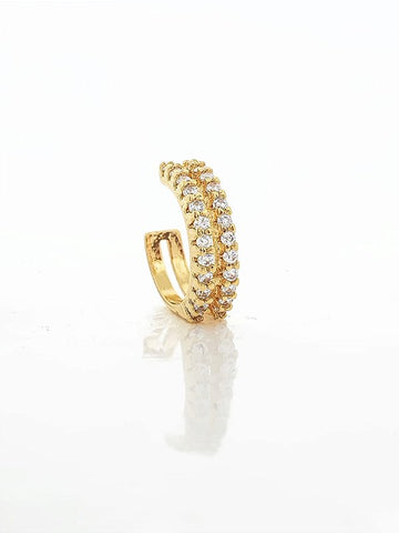 Piercing Fake Cravejado 2 fileiras Banhado A Ouro 18k PIER008