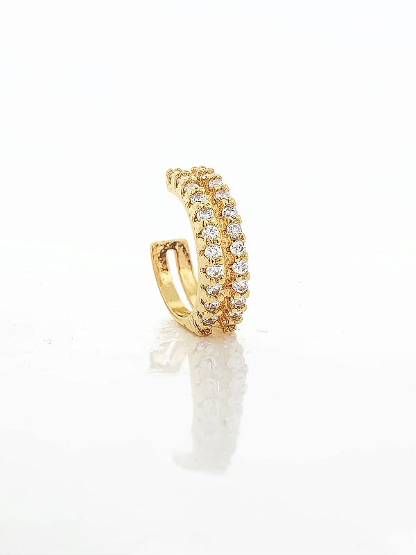Piercing Fake Cravejado 2 fileiras Banhado A Ouro 18k PIER008