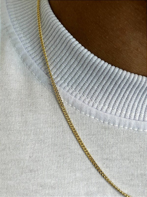 Corrente Grumet 2mm Fecho Tradicional Banhada a Ouro 18k COR059