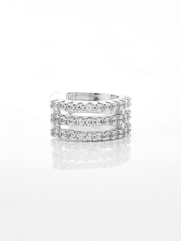 Piercing Fake Cravejado Banhado A Ouro Branco PIER001