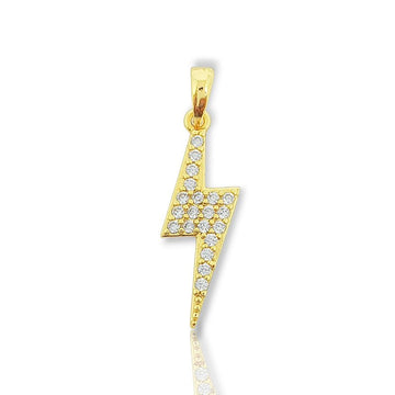Pingente Raio Cravejado Banhado A Ouro 18k PIN078