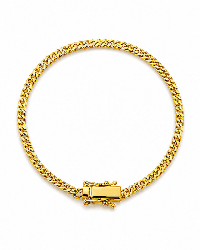 Pulseira Grumet Dupla 4mm Fecho Graveta Banhada A Ouro 18k PUL064