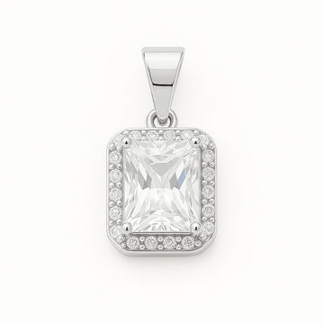 Pingente Prisma Banhado A Ouro Branco PIN131