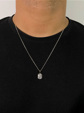 Corrente 3 por 1 - 1,4mm + Pingente Prisma Banhada a Ouro 18k COR020-PIN129