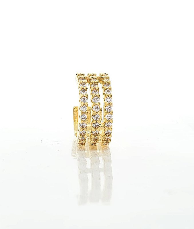 Piercing Fake Cravejado Banhado A Ouro 18k PIER004