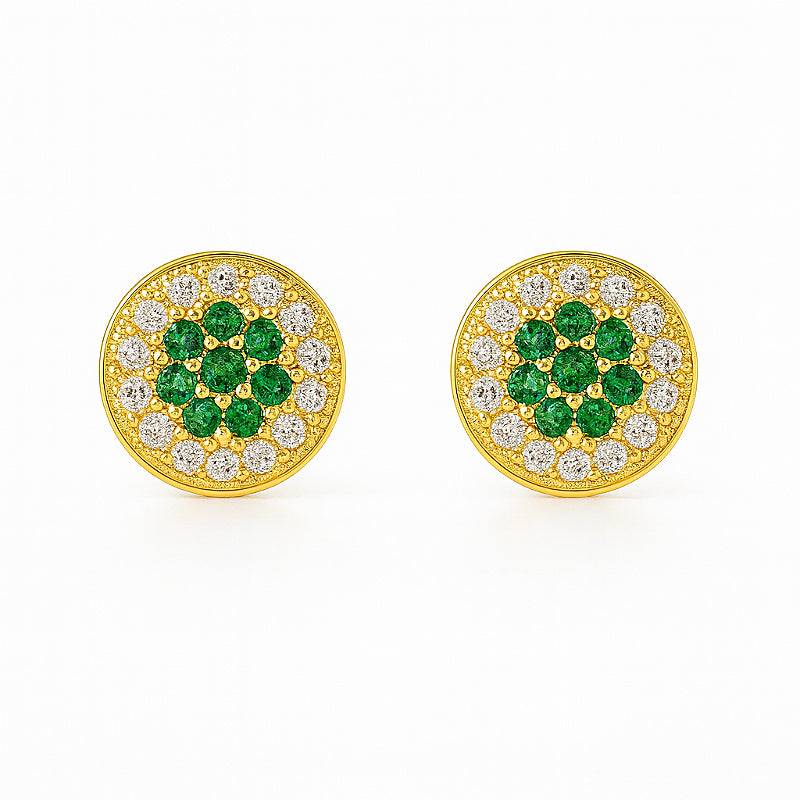 Brinco Fílip Green Banhado A Ouro 18k BRI199