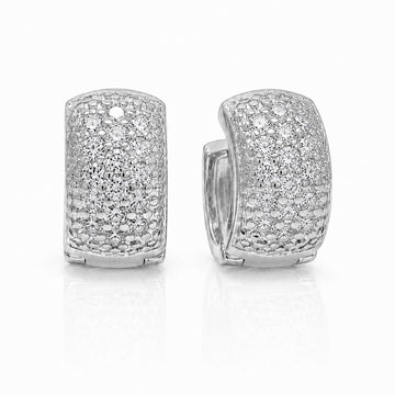 Brinco Masculino Par Argola Cravejada Com 16 Pedras Banhada A Ouro Branco BRI004