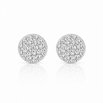 Brinco Masculino Par Chapado Redondo (8mm) Banhado A Ouro Branco BRI013